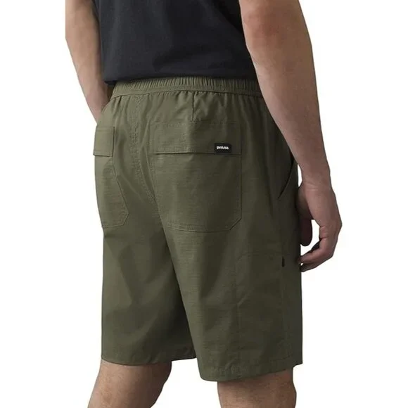 PrAna Double Peak E-Waist Shorts Men's XXL 8" Inseam Cargo Green Ripstop UPF 50+ - Picture 6 of 16